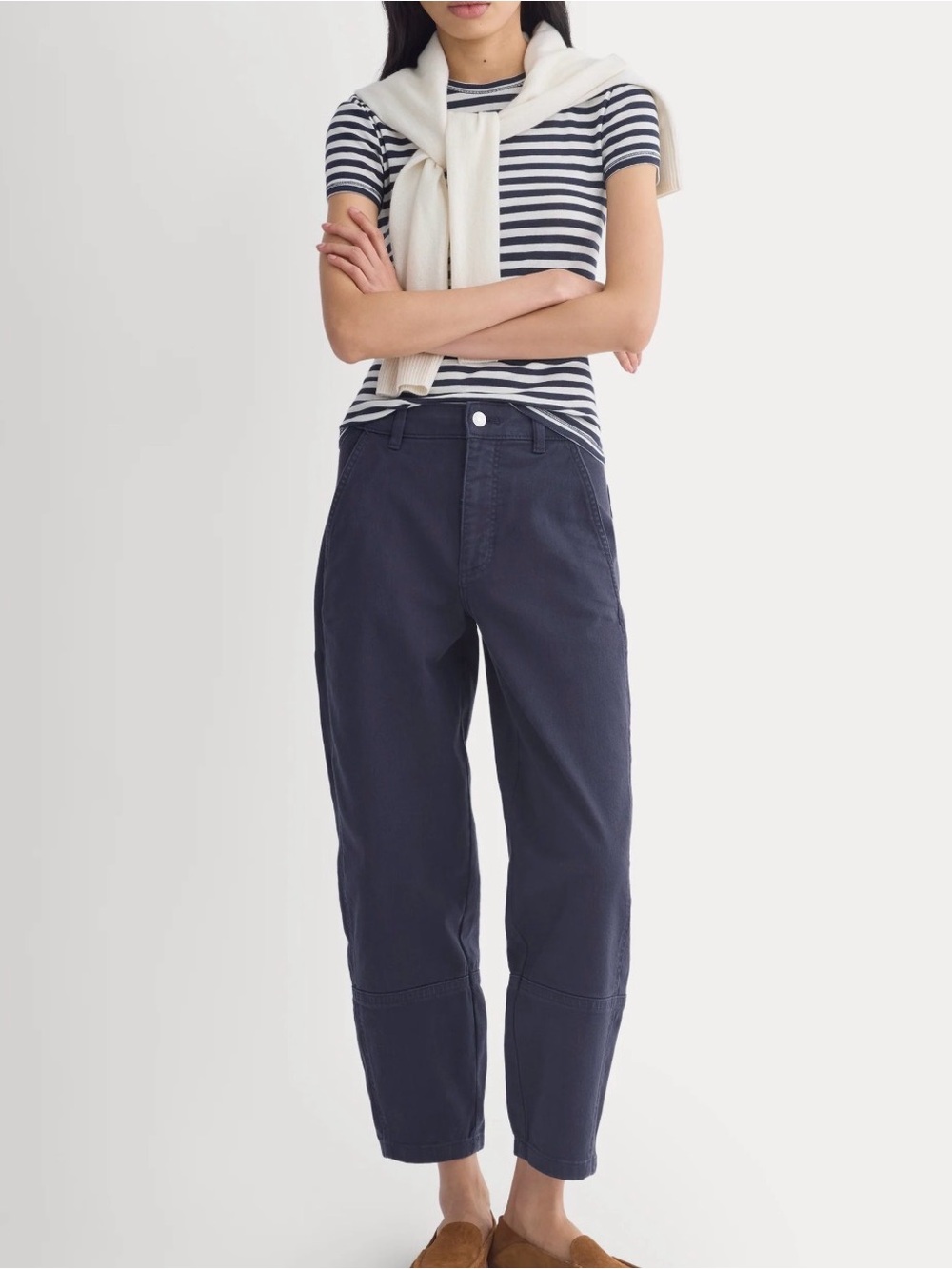 Everlane The Utility Barrel Pant in Navy, Size 12